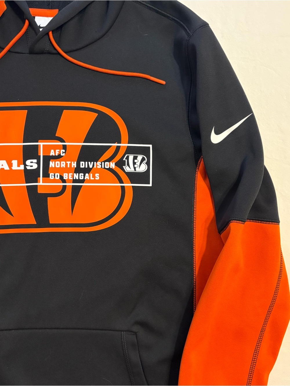 Nike Cincinnati Bengals Color Block Fleece Performance Pullover Hoodie size S - Picture 5 of 12